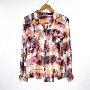 Plaid Button-Up Women’s Top